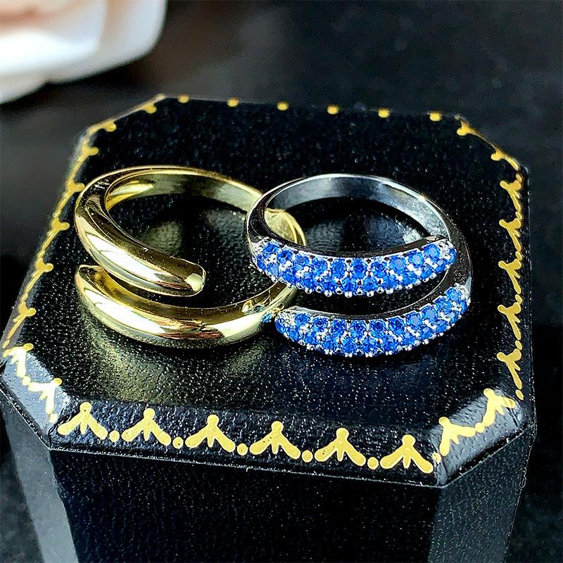 Jewelry, rings, jewelry, hot-selling personality and creativity, micro-inlaid zircon dual-purpose women's fashion light luxury