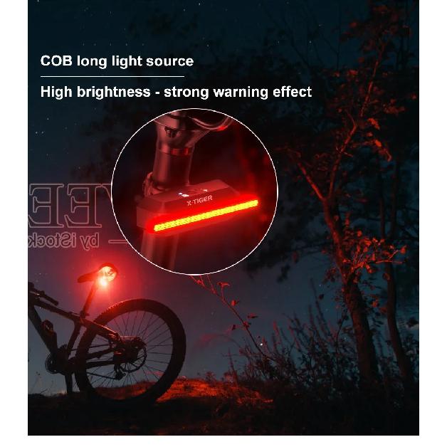 X-TIGER LED Bike Tail Light 6 Mode IPX5 Waterproof Super Bright USB Rechargeable Rear Bike Red Light Warning Bicycle Lights