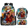 Animation ONE PIECE schoolbag three-piece play peripheral backpack large capacity middle school student outdoor campus computer bag