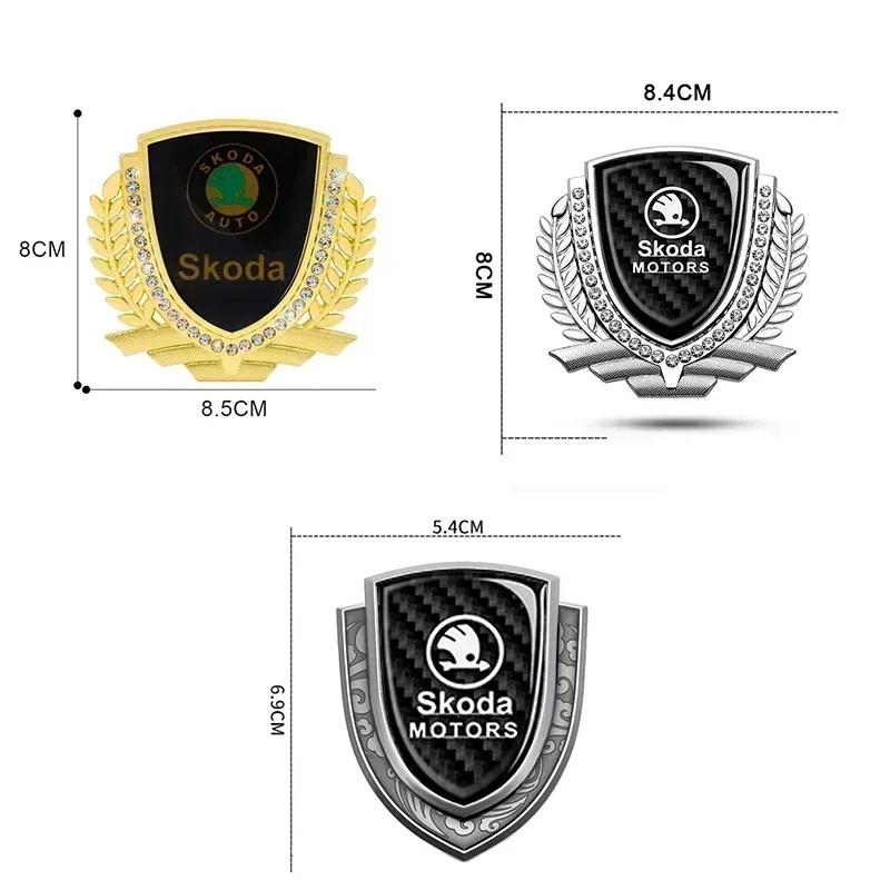 WMZW4 3D Car Window Sticker Exterior for SKODA Emblem Superb 3 Fabia 1 Kodiaq Octavia A7 A5 Karoq RS Yeti Side Decals Alloy Logo Badge