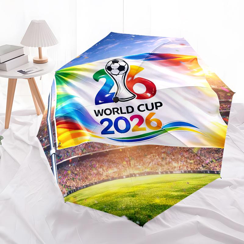 

1pc Football team Umbrella Portable Folding Umbrella Iron Frame Hole Bone Structure Outdoor Home Umbrella разноцветный