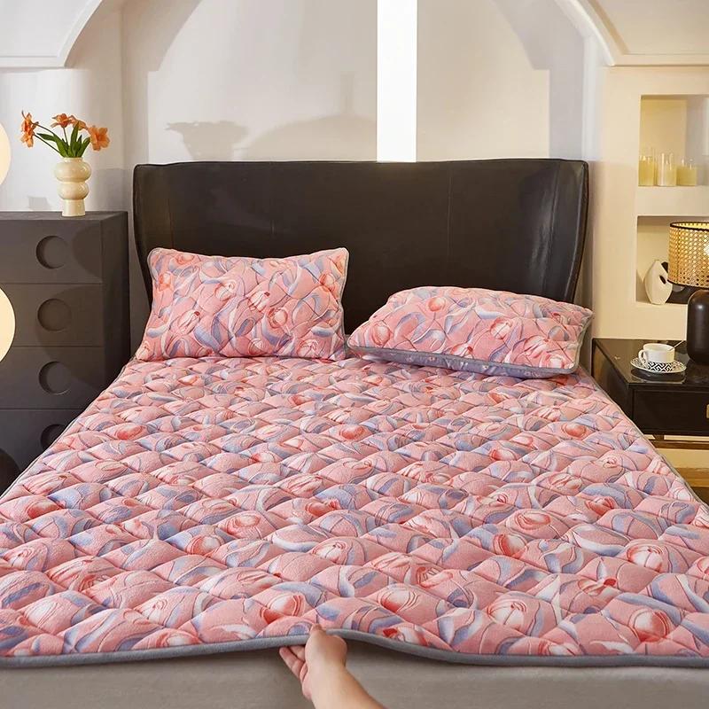 2024 neue 230g hochgramm verschlüsselte verdickte Milchvliesmatratze (Bettkissen) Serie Herbst und Winter