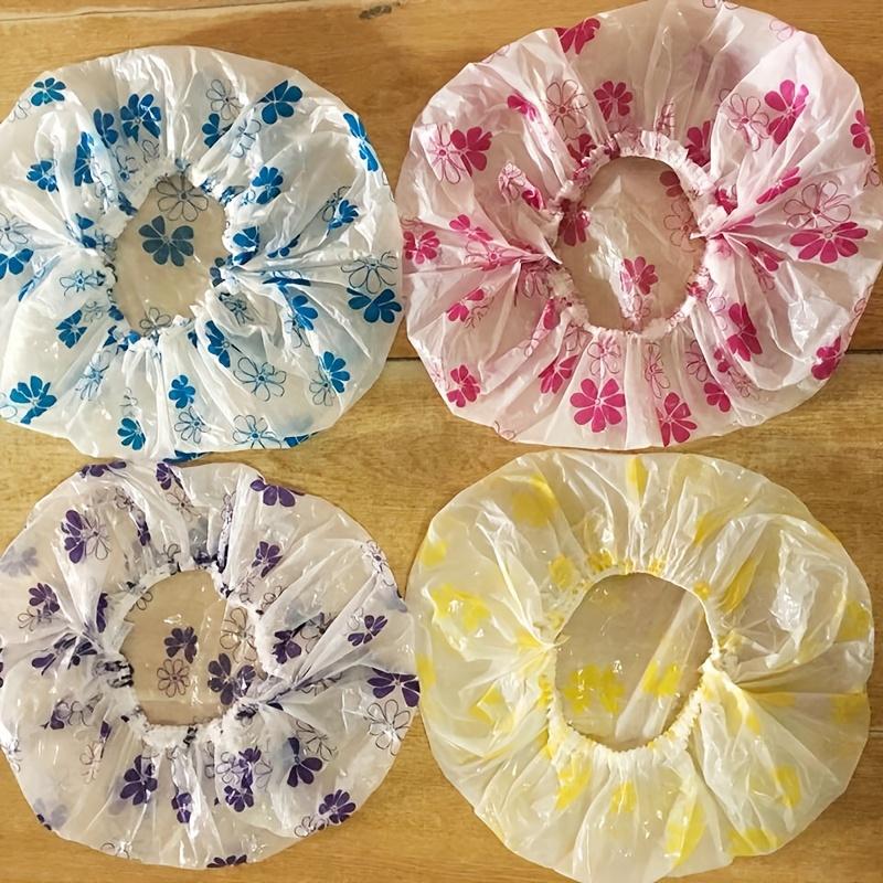 Waterproof PE Shower Cap for Bathing, Kitchen Oil-Proof, Reusable and Thickened