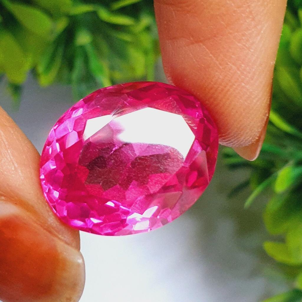Natural Pink Ceylon Sapphire 27 Ct Oval Shape Faceted Certified Gemstone
