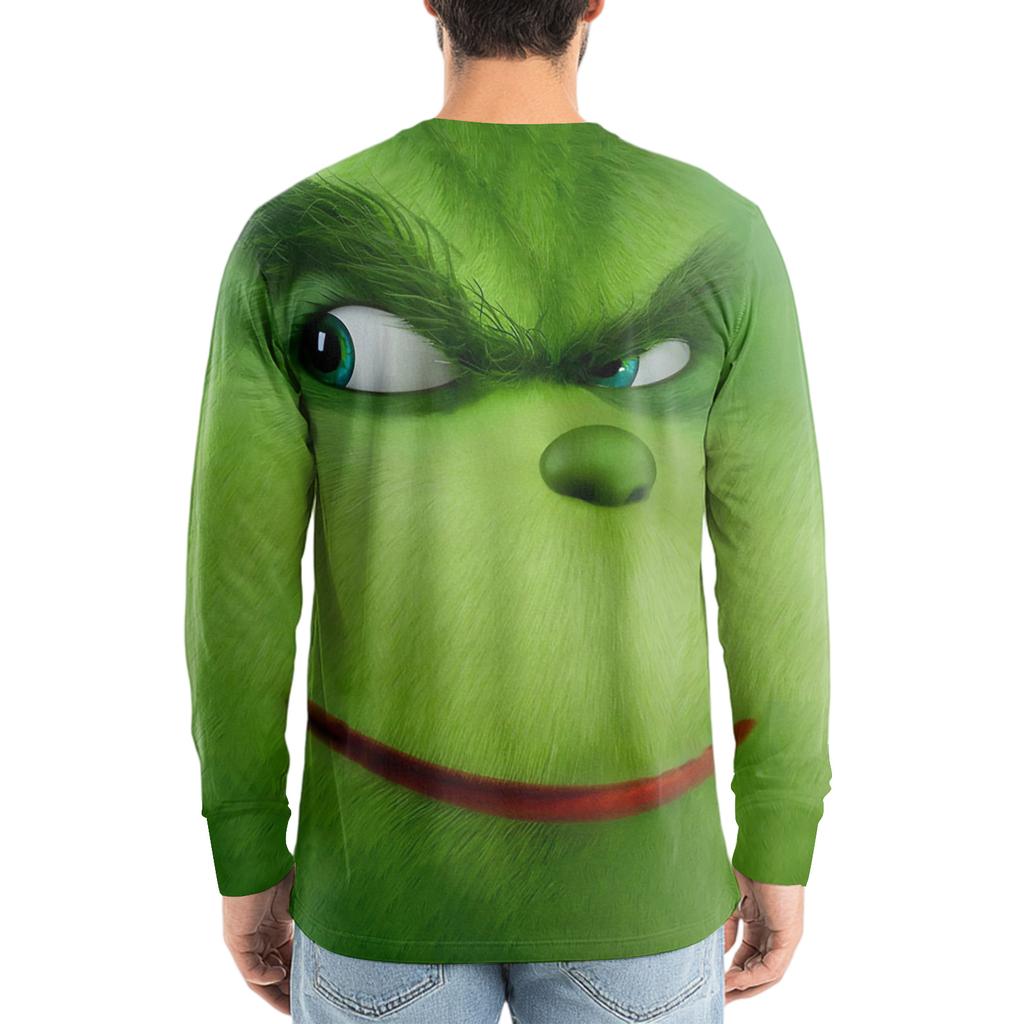 Men's Fashion Printed V-Neck Casual Long-Sleeved T-Shirt Bottoming Shirt Top