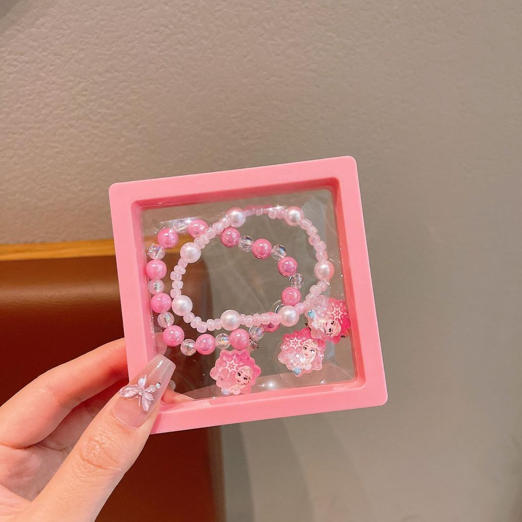 Princess Elsa Children'S Bracelet Girls Cartoon Crystal Beaded Toy Jewelry Little Girl Pearl Bracelet Women