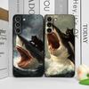 Funny Abstract Shark Black Cat Phone Case for Google Pixel 9A 8A 7A 6 A 7 PRO 8 9 Pro XL 5G Shockproof Soft Cover Frosted Fundas