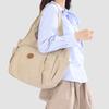 Vintage Women's Bag Large Capacity Canvas Tote Bag Solid Color Portable Shoulder Bag