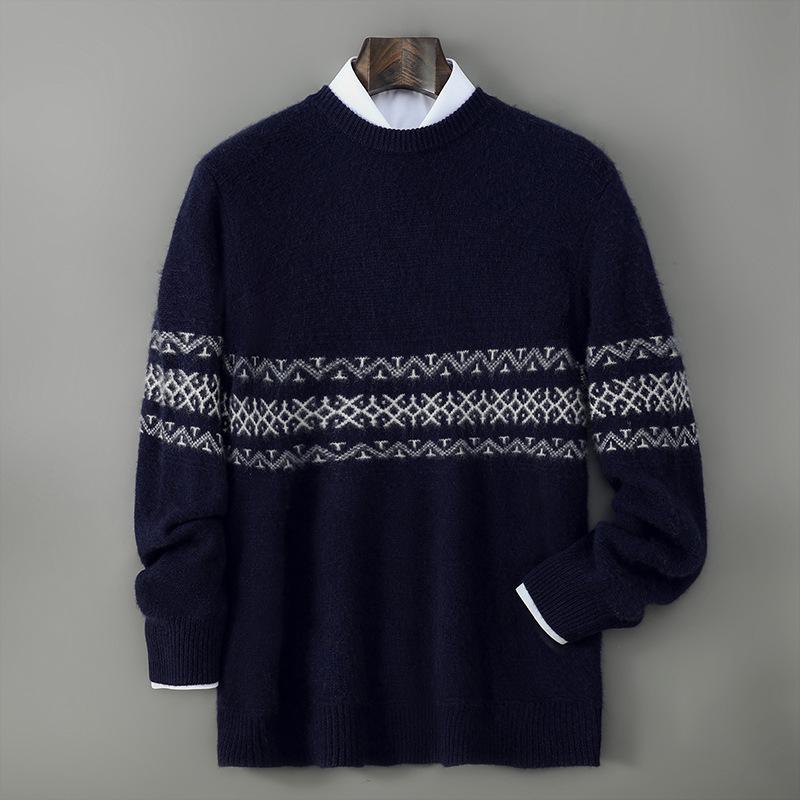 Men`s 100% Pure Wool Color Block
