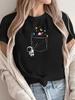 Round Cute Astronaut Colorful Planet Spacethemed Apparel Spacethemed Women's Light Astronaut Space Casual T-Shirt Sleeve