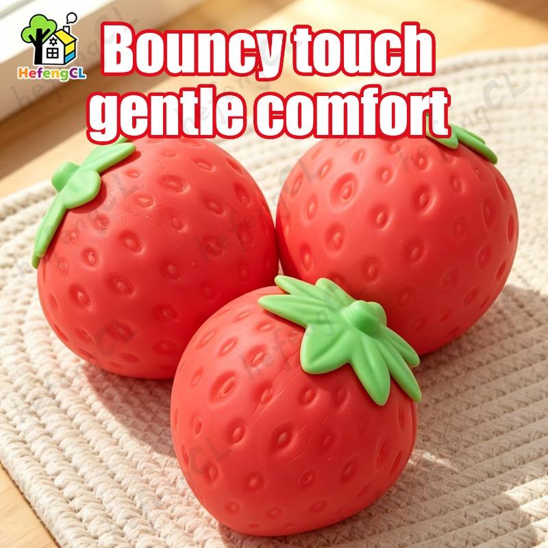 HefengCL Oversized Giant Strawberry Taba TPR Squeeze Toy Soft Fidget Toy Stress Relief Simulation Fruit Gift For Kids Classroom