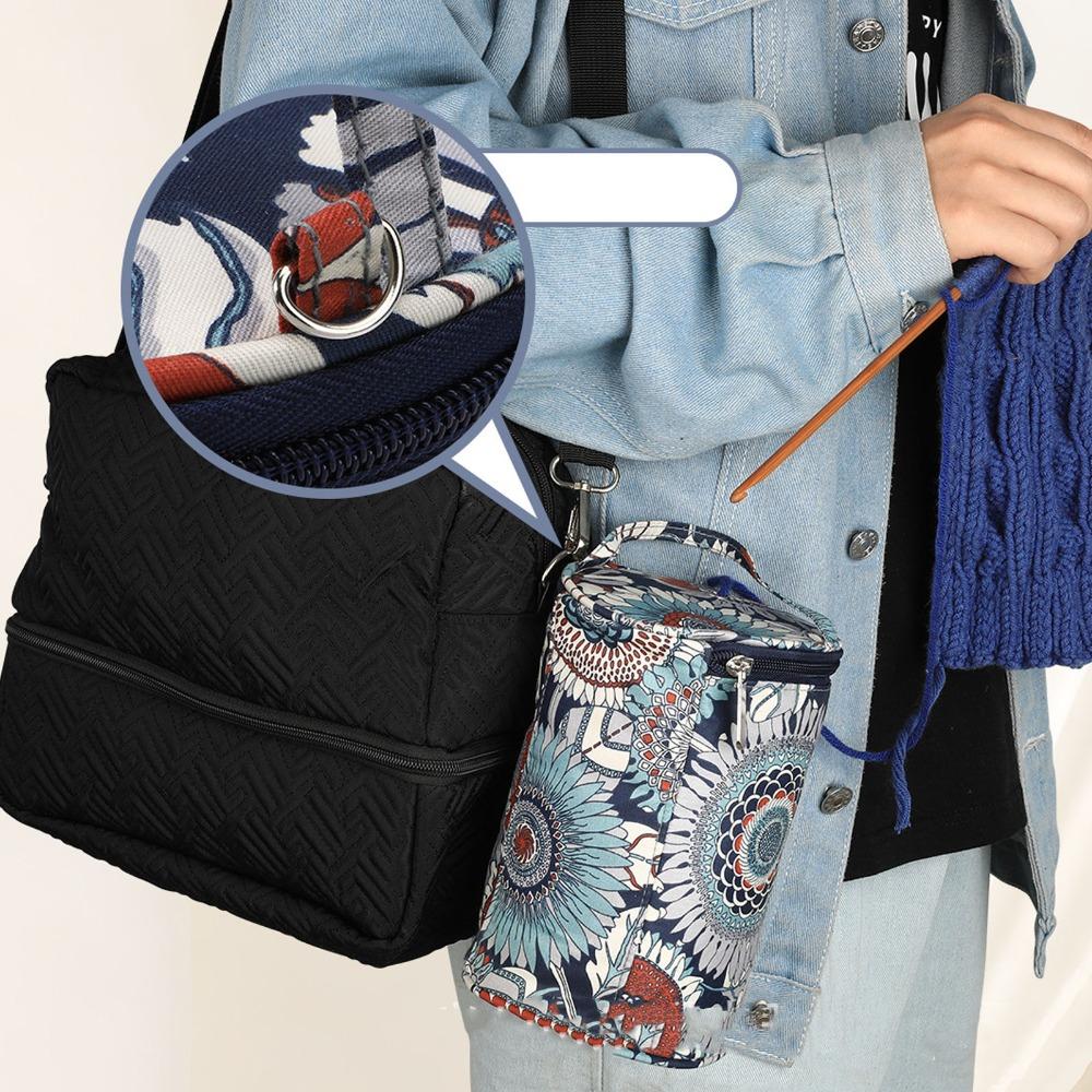 Tragbarer Griff Häkelaufbewahrungseimer Anti-Verhedderungs-Design Tragbarer Garnhalter Für Frauen