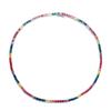 Hip Hop Single Row Diamond Rainbow Zircon Necklace 4Mm Color T Square Zircon Tennis Chain Hipster Jewelry