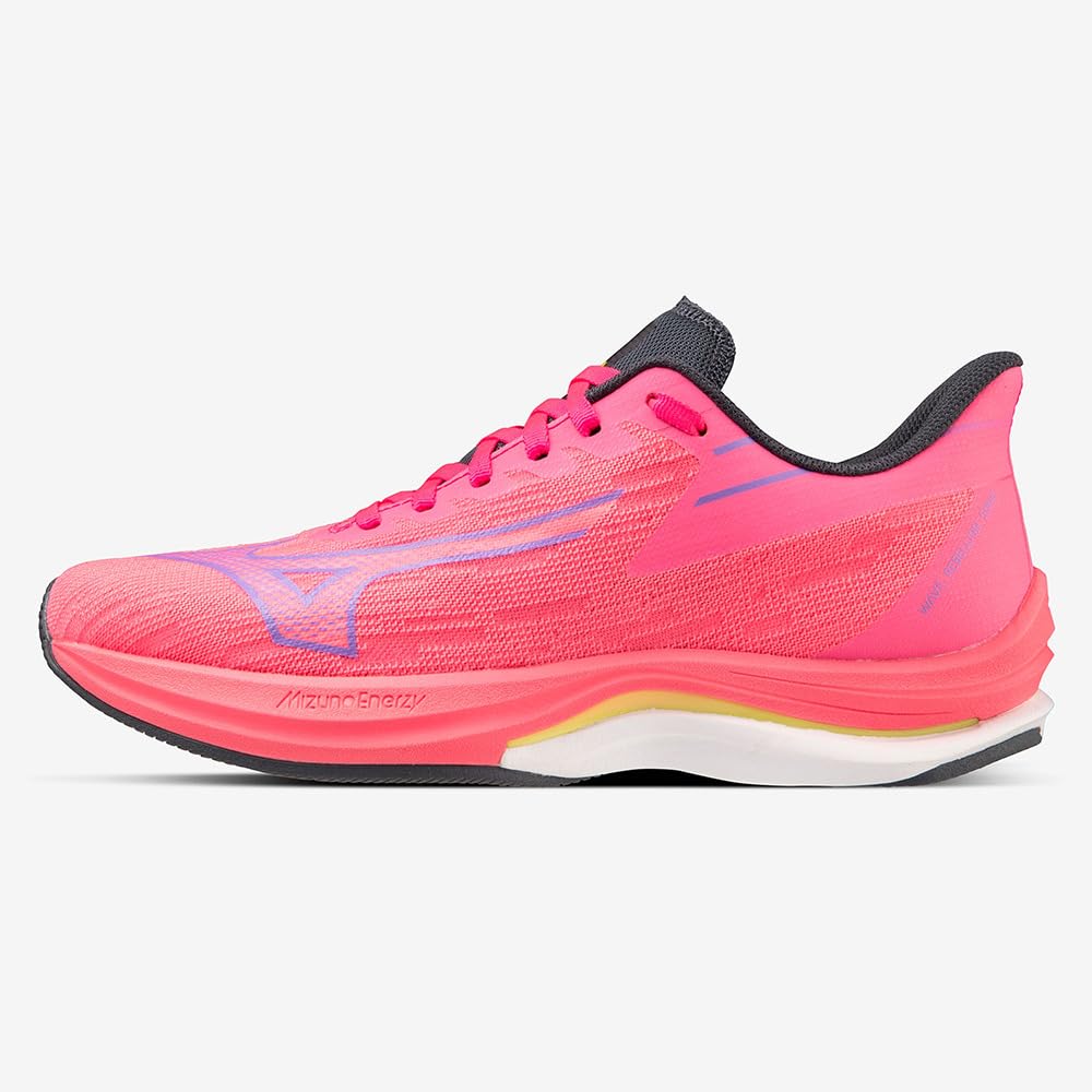 Mizuno Wave Rebellion SONIC WIDE Running Shoes, Pink X Blue X Yellow (Asymmetrical), Size 22.5 Cm, 2E