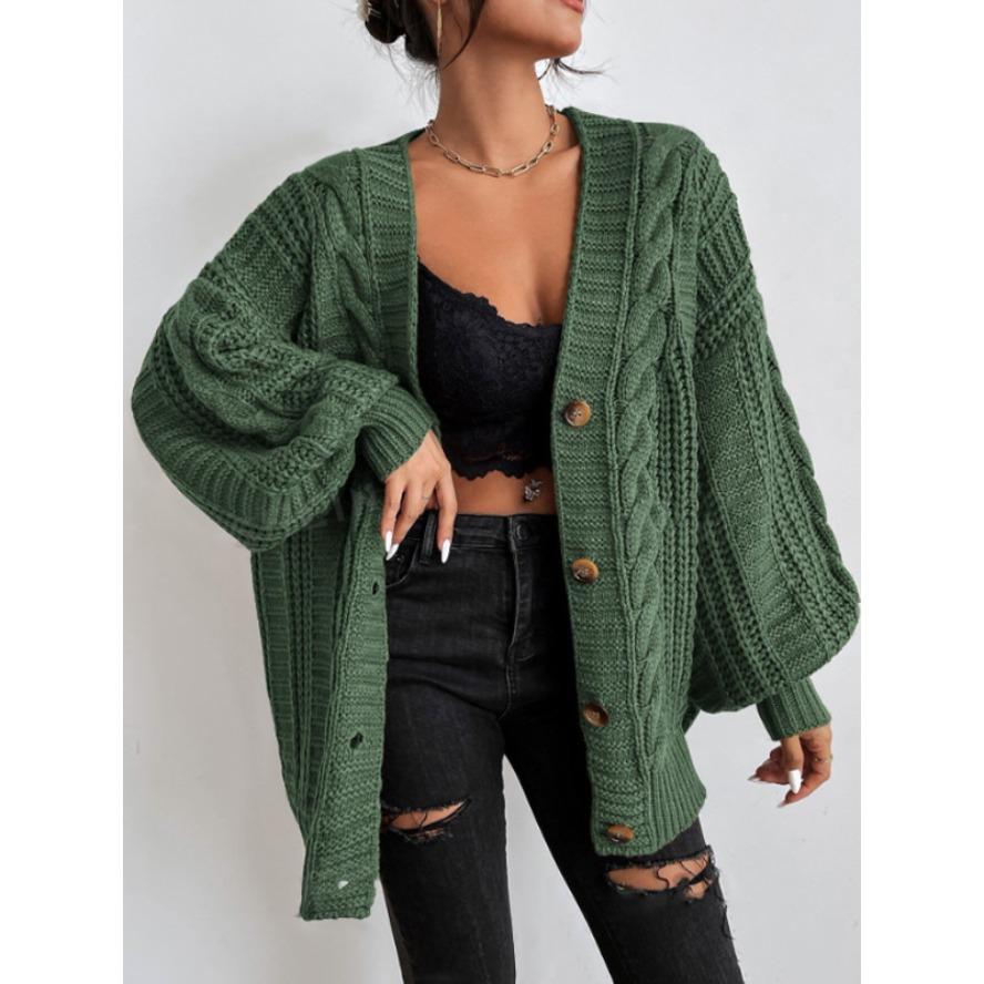 YYFS Suéteres de manga larga con estampado de colores sólidos informales de moda para otoño e invierno para mujer