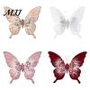Lightweight Plastic Butterfly Ornaments Velvet Christmas Ornaments, Artificial Glitter Sequins Xmas Tree Decorations Decoration for Holiday