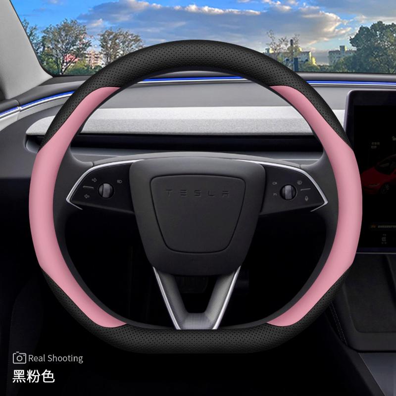 Leather Car Steering Wheel Cover for Tesla Model Y 3 Juniper Zunifer 2025 2026 Accessories
