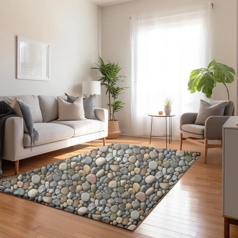 Lava Rissstein Teppich Feuriger Vulkan Stil Fußmatte für Gamer Geeks Kinderzimmer Realistisches Magma Feuer Design Langlebiger Innen Teppich