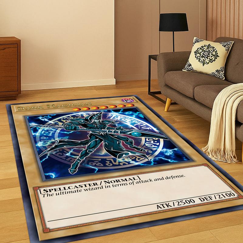 Anime Yu-Gi-Oh Karta Potwora Dywanik Kreskówkowy do Sypialni Salonu Kanapy Wycieraczka Dekoracja Domu, Dywanik do Strefy Gier dla Dzieci Antypoślizgowy Prezent