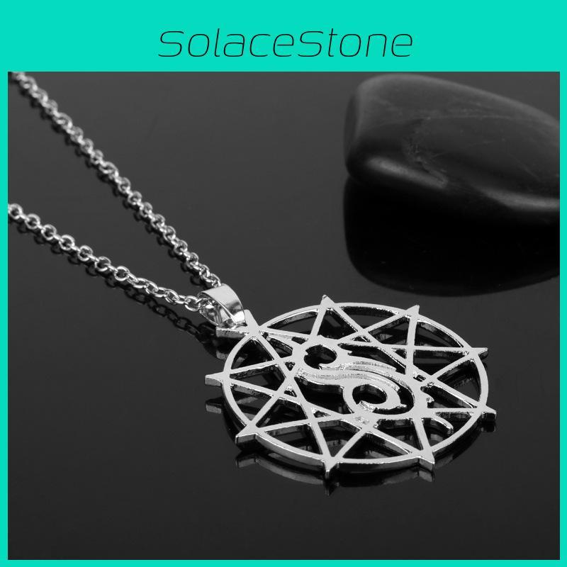 Slipknot Band Style Chain With Hollow Pendant For Men Women