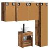 Bathroom Cabinet Set 5 pcs Reclaimed Wood Look 43 x 16 x 62.5 cm