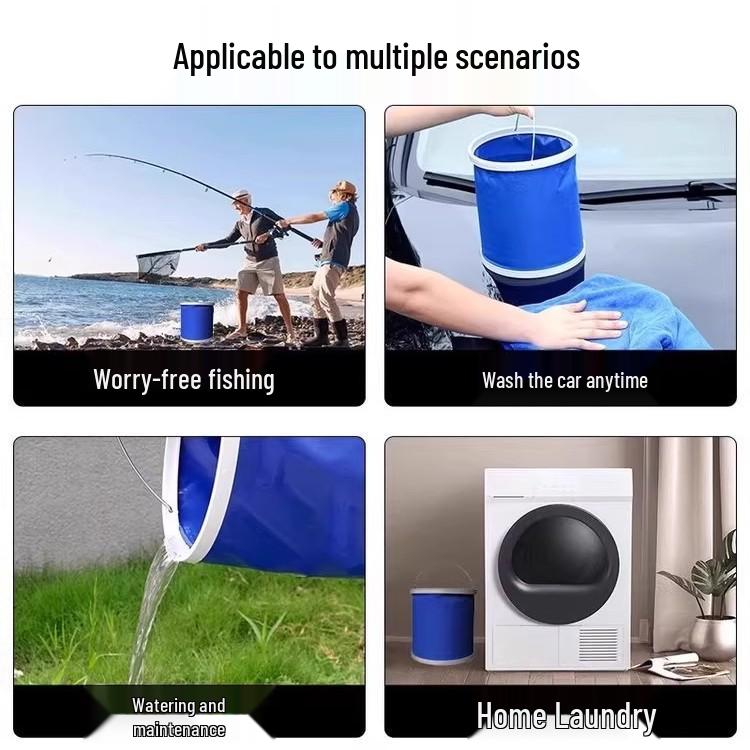 Foldable Oxford Cloth Car Bucket - Portable for Car Wash & Fishing