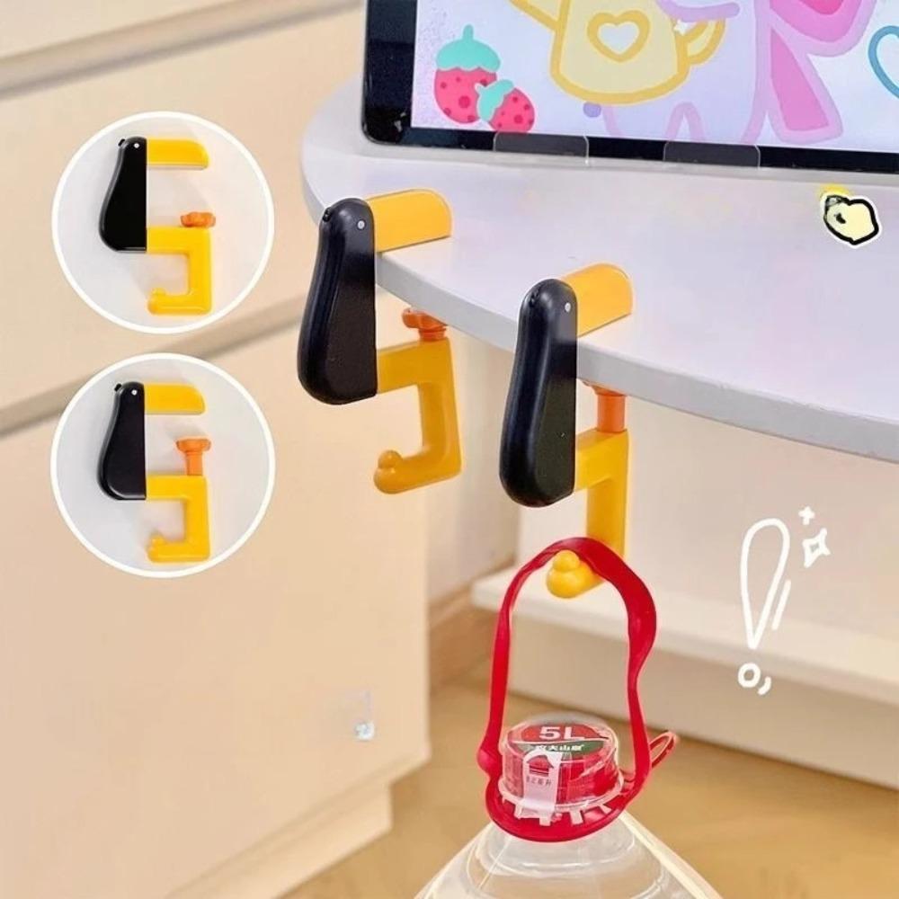 Duck S Shape Bag Hook Foldable Adjustable Hanger for Handbag Schoolbag Desk Organizer Office Student Accessories Kitchen Hooks
