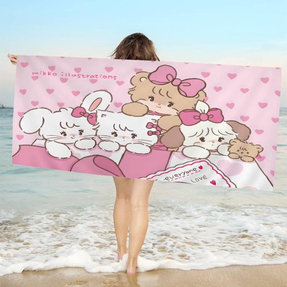 M-Mikko C-Characters Bath Towel Microfiber Soft Water Absorbing Breathable For Girl Kids Decorative Cartoon Beach Towel