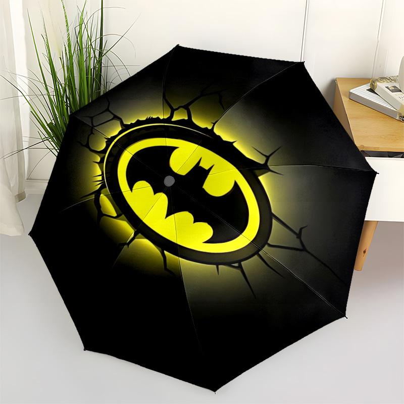 

1pc batman logo Umbrella - Automatic Open Compact Travel Umbrella with 58-Rib Durable Frame yy251021101