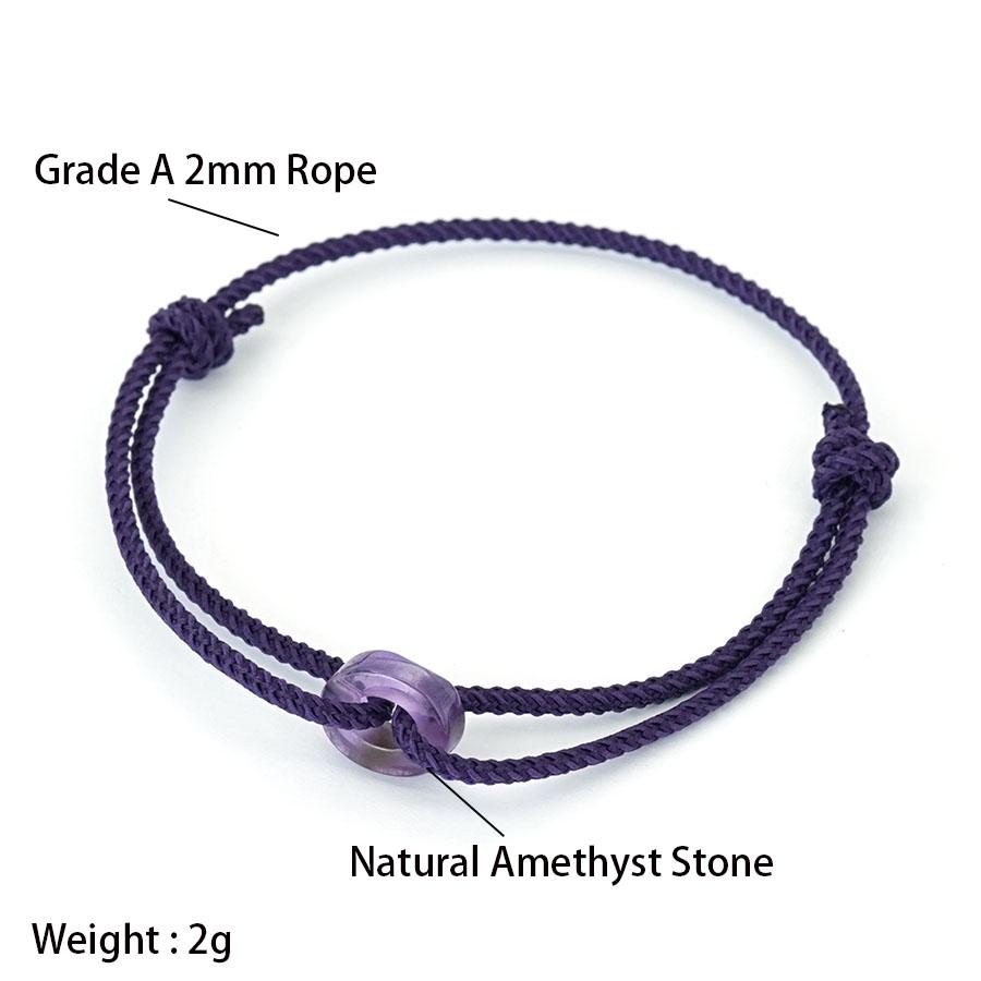 Amethyst Tiger Eye Stone Braided Bracelet Minimalist Adjustable Handmade Woven Rope Braslet For Women Daily Wear Healing Braclet