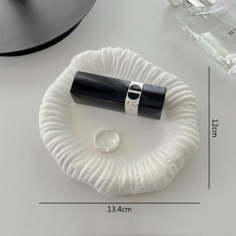 Irregular Circular Frosted Ceramic Jewelry Storage Tray Decoration Bedroom Dressing Table Rings Earrings Bracelets Display Tray