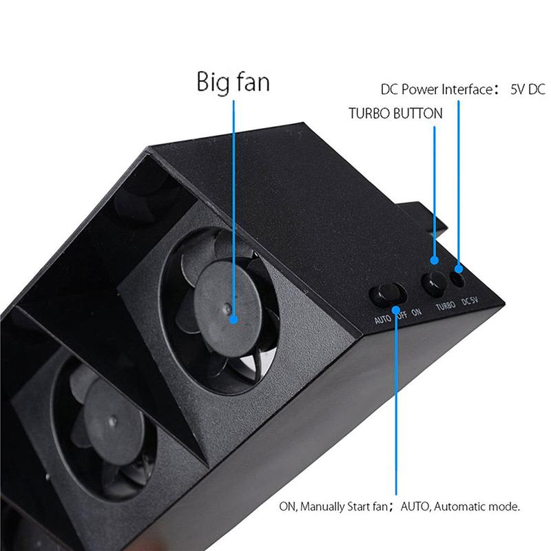 Video Game USB Cooling Fan Base for PS4 Consoles Accessories External Turbo Temperature Control for Playstation 4 Normal PS4