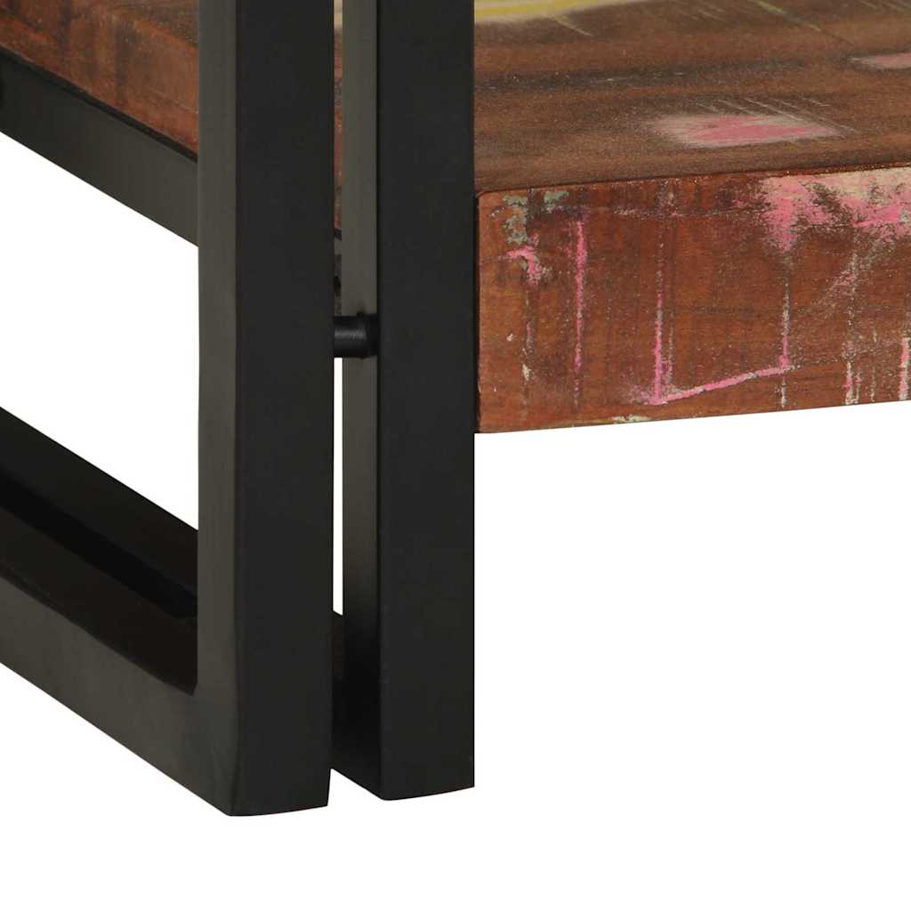 Console Table with Shelf Multicolored Solid Reclaimed Wood