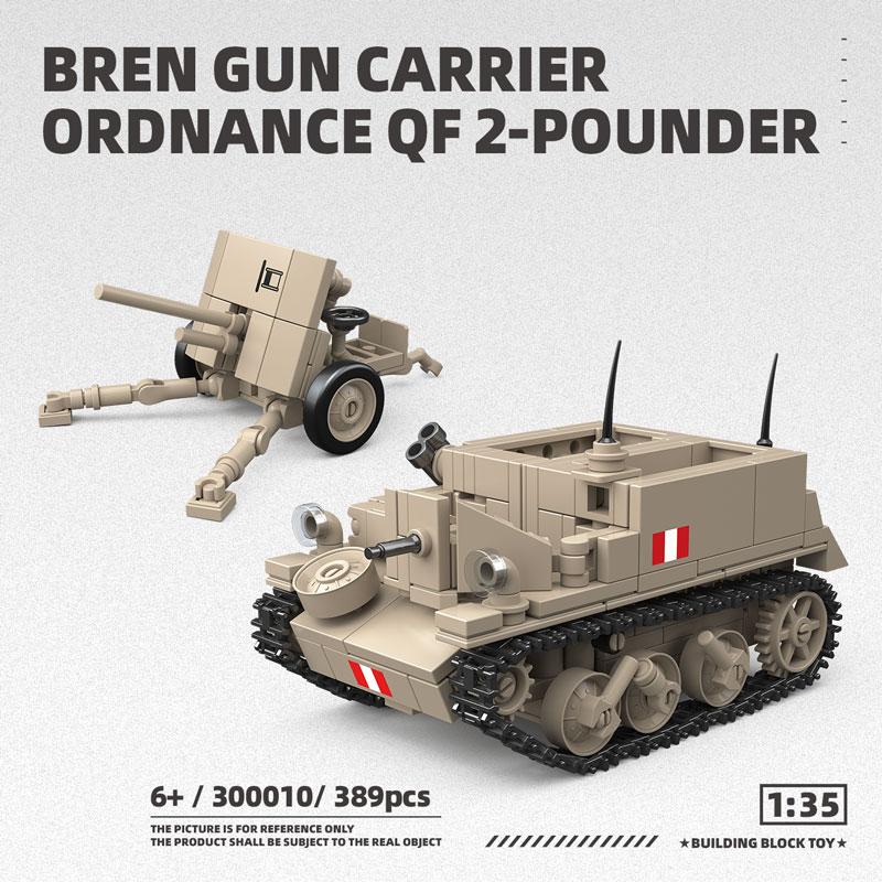 DIY Assemble Tracked Vehicle & Anti-Tank Gun Building Blocks Set Armored Tractor Model Bricks Ornament Collection Hobby Toy
