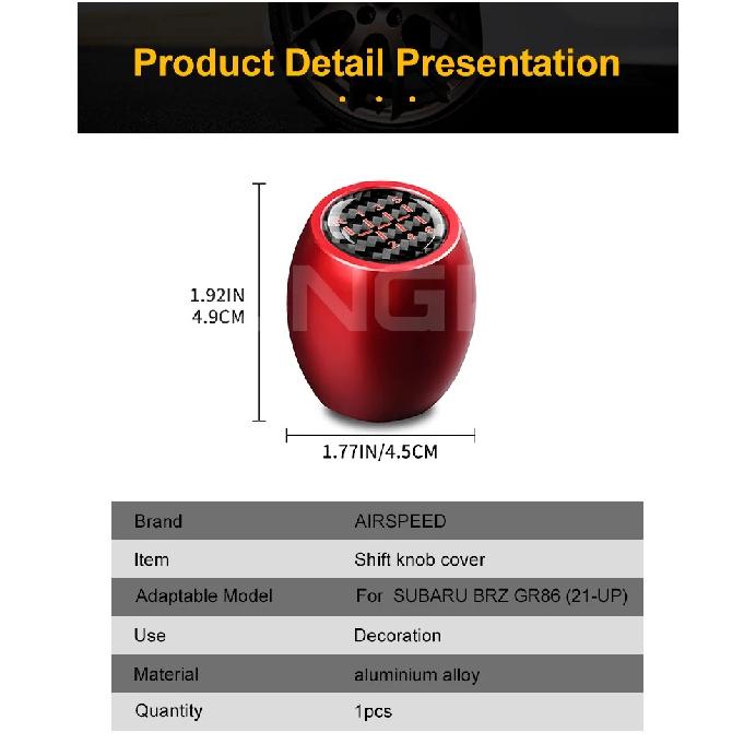 For Subaru BRZ/ Toyota GR86 2021 2022 2023 2024 LHD RHD Manual Car Gear Head Shift Knob Cover Handle Handbrake Aluminium Alloy