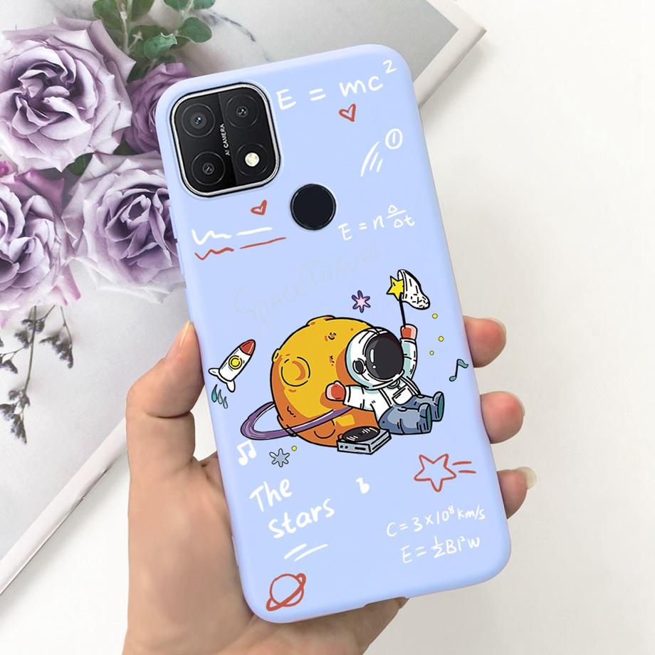 For Oppo A15 A15s Case Soft Silicone Phone Cases For OppoA15s A 15 s OppoA15 Cute Marble Moon Animals Back Cover Coque Capa Etui