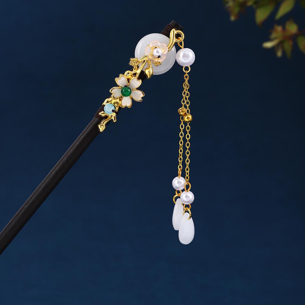 Neuer Chinesischer Stil Ethnischer Stil Blumen Perle Platte Haarnadel Retro Chinesisches Kleid Schmetterling Schritt Schütteln Quaste Antiker Wind Haarnadel Weiblich