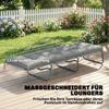Pallet Cushion, Removable Seat Cushion with Fastening Straps, Pallet Pad for Most Loungers, 198x65x13cm, Light Gray