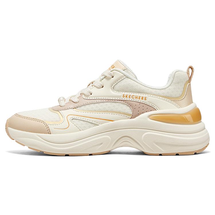 Skechers Street Удобные Универсальные Модные Ретро Низкие Папины Кроссовки Женские Кроссовки Белый Оранжевый 177564-NTOR 37