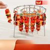 1Pcs Vertical Stainless Steel Round Kebab Rack For Air Fryer Oven BBQ With Multiple Hooks For Easy Storage Great For Indoor Cook