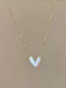 1pc Asymmetrical Golden Heart Pendant Necklace, Fashionable Delicate Minimalist Clavicle Chain, Versatile Design
