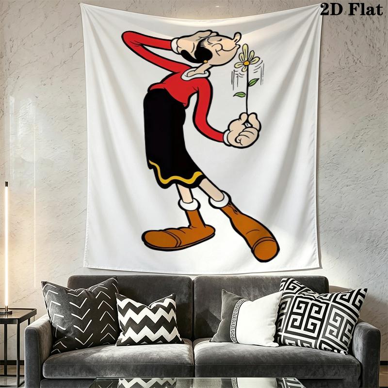 Popeye Wall Tapestry Aesthetic Wall Hanging Printed Fabric Blanket Decorative Tapestries for Bedroom Living Room Home Decor