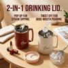 Mini Insulated Coffee Tumbler with Handle Sealed Leakproof 304 Stainless Steel Thermal Travel Mug Portable Dual Drink Water Cup