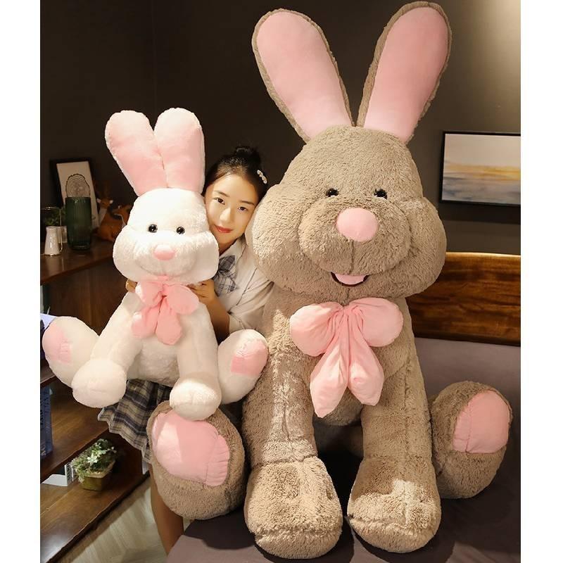 Cute Giant Plush Bunny Doll Soft Long Fur Stuffed Toy For Girls Cozy Sleep Pillow