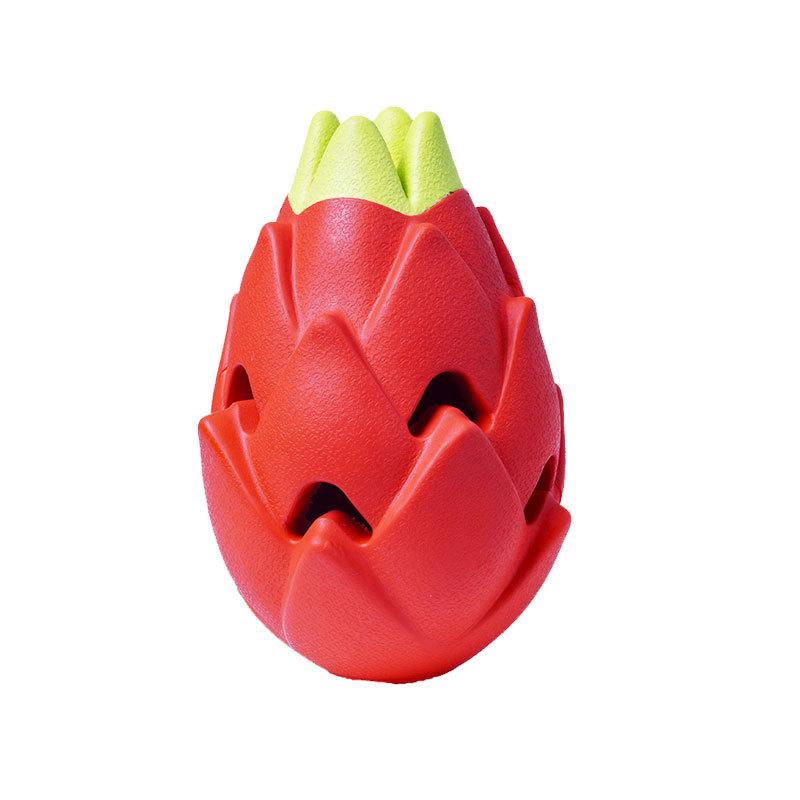 Eco-Friendly Cute Luxury Strawberry Dragon Fruit Design Dog Rubber Chew Toy (as the picture,130*87*87mm)