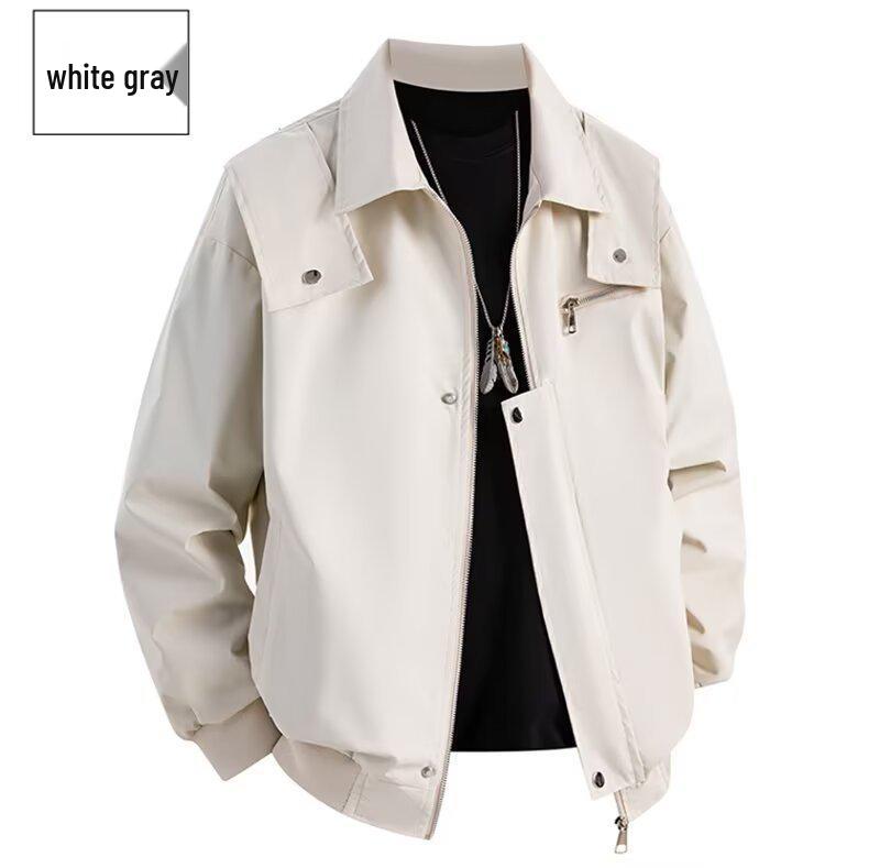 Herren Retro Amerikanischer Arbeitskleidung Windbreaker: Herbst Hipster Collegejacke