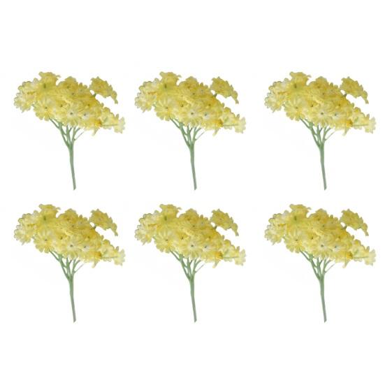 

6 шт. Искусственный цветок Реалистичный Устойчивый к УФ-лучам Искусственный шелковый цветок Домашнее украшение для стола Центральный элемент В помещении На улице Красочный Искусственный цветущий декор жёлтый