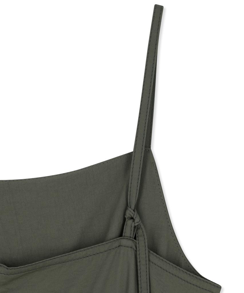 Mattengkim Sleeveless Wrap Dress In Khaki