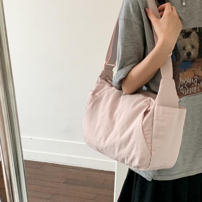 Nylon Shoulder Bag Women's Solid Color Large Capacity Crossbody Bag