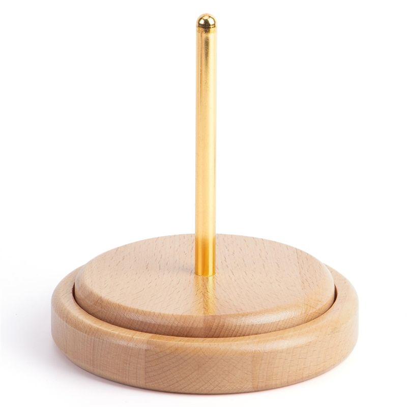AEE4-Wooden Yarn Holder For Knitting And Crocheting,Easy Install And Operate Yarn Spinner Holder, Spinner With Yarn Storage